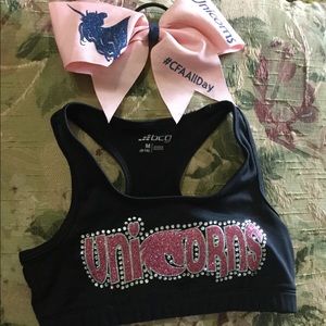 BCG Sports bra with Glitter & Rhinestone Bling Top
